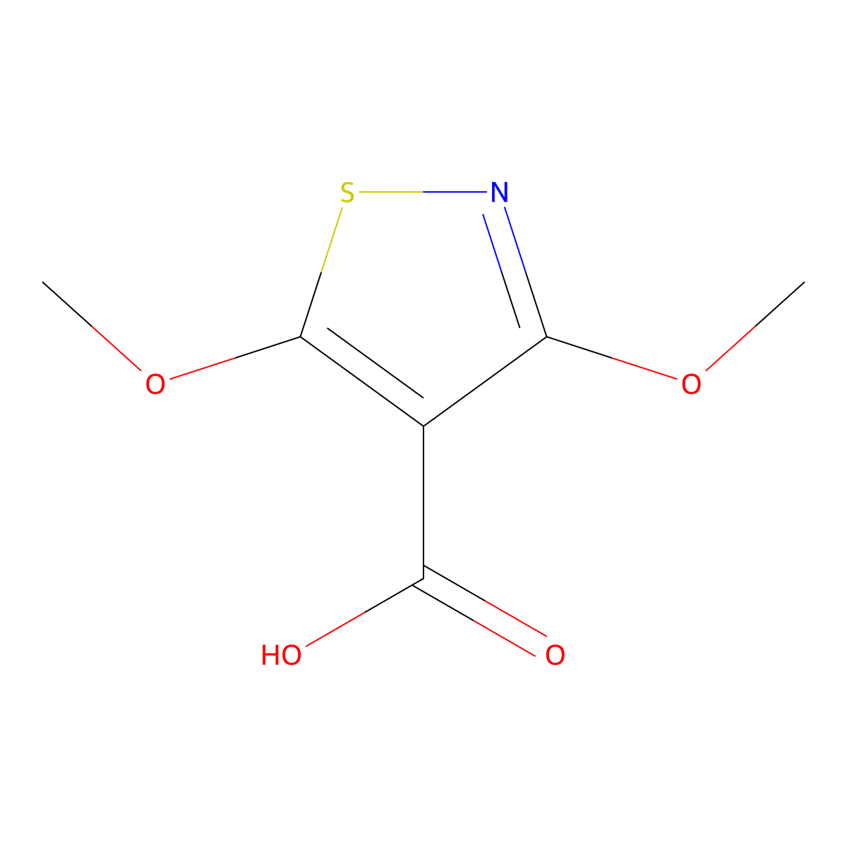 Dimethoxy-1,2-thiazole-4-carboxylic acid molecular structure, CAS 2137814-13-0
