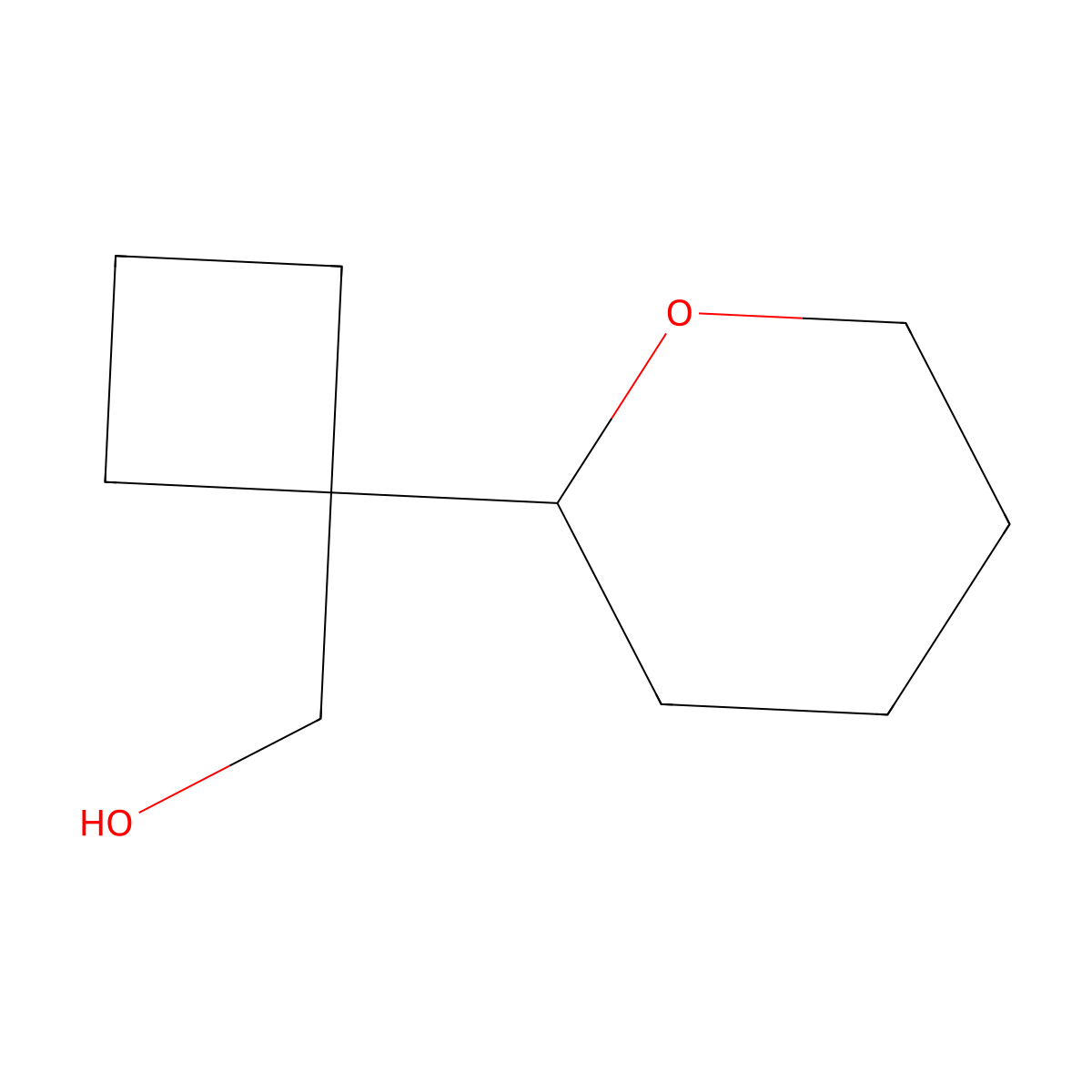 [1-(Oxan-2-yl)cyclobutyl]methanol molecular structure, CAS 2137815-51-9