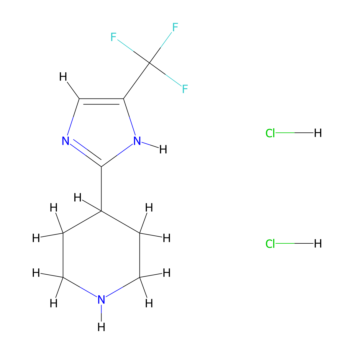4-(5-(trifluoromethyl)-1H-imidazol-2-yl)piperidine dihydrochloride molecular structure, CAS 2137815-53-1