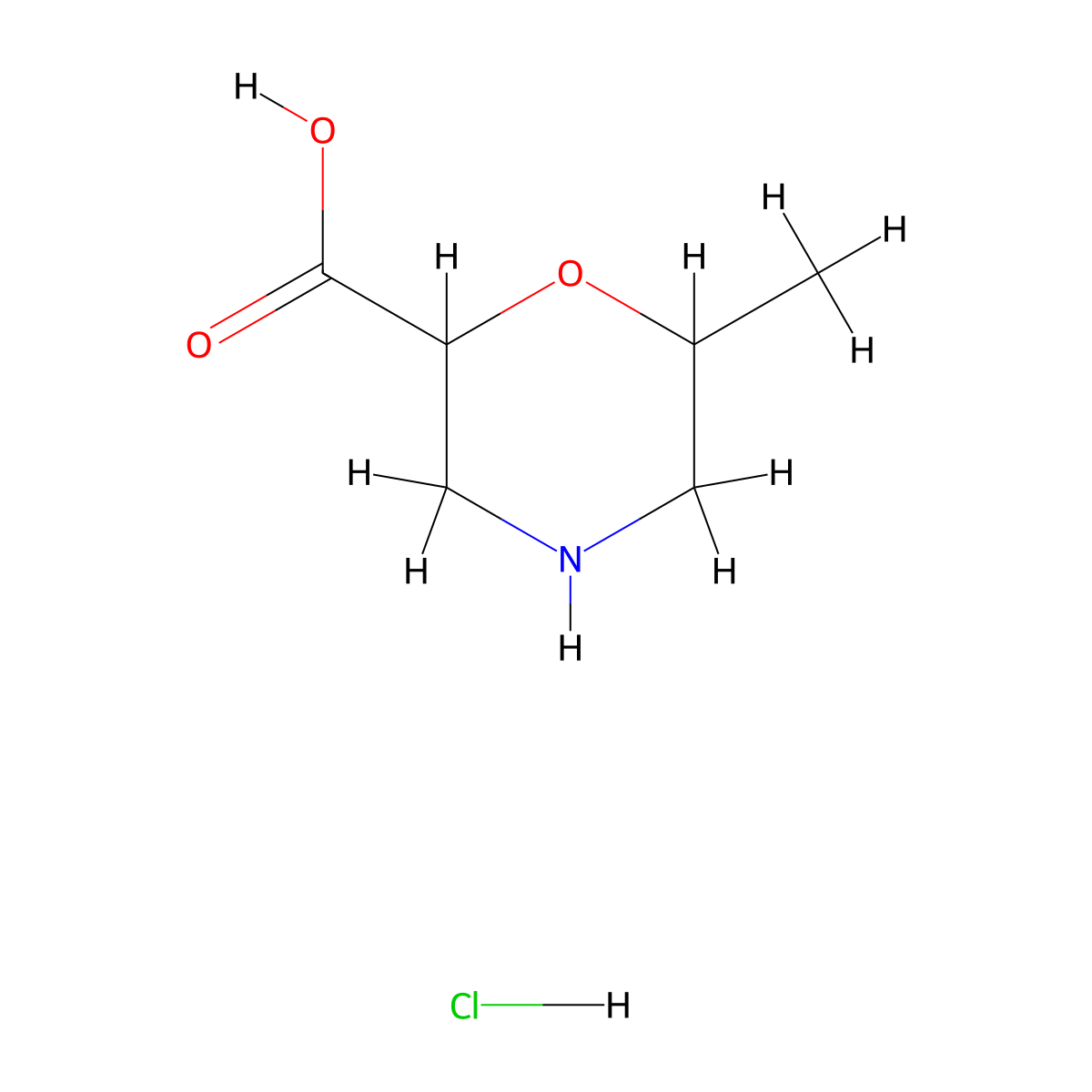 6-Methylmorpholine-2-carboxylic acid hydrochloride molecular structure, CAS 2137815-85-9