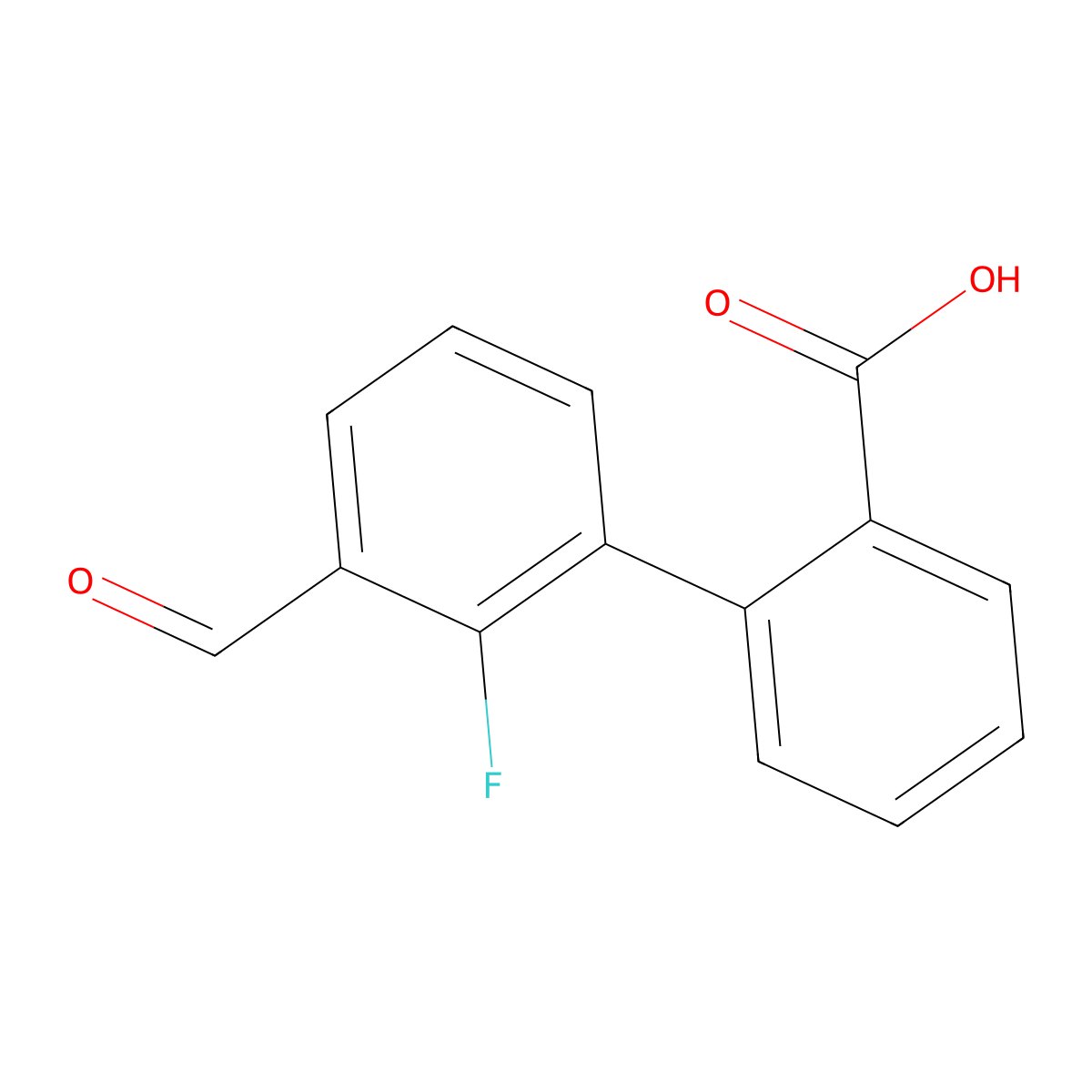 2-(2-Fluoro-3-formylphenyl)benzoic acid molecular structure, CAS 2137816-17-0
