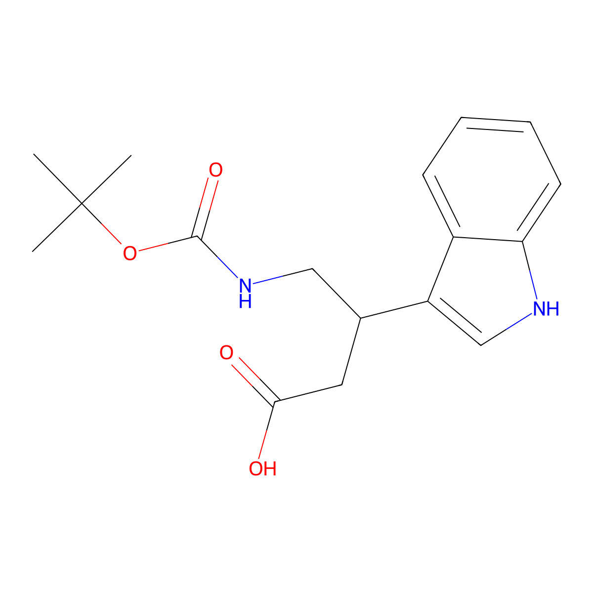 4-{[(tert-butoxy)carbonyl]amino}-3-(1H-indol-3-yl)butanoic acid molecular structure, CAS 2137816-29-4