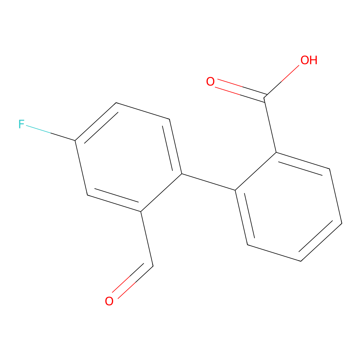 2-(4-Fluoro-2-formylphenyl)benzoic acid molecular structure, CAS 2137816-46-5