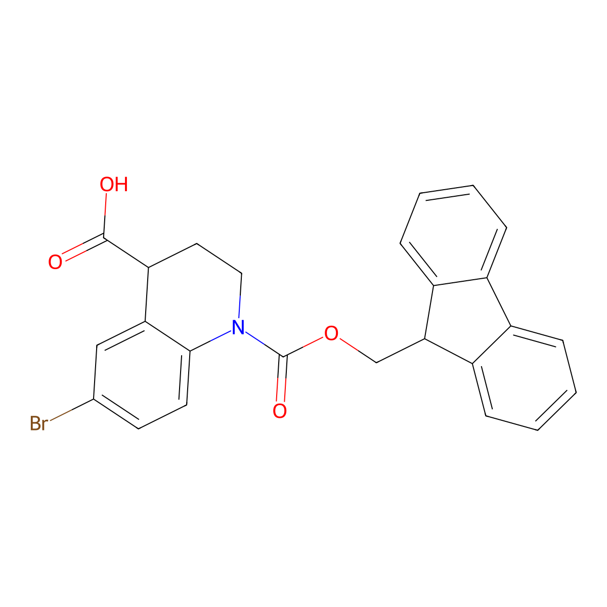 1-(((9H-Fluoren-9-yl)methoxy)carbonyl)-6-bromo-1,2,3,4-tetrahydroquinoline-4-carboxylic acid molecular structure, CAS 2137816-84-1