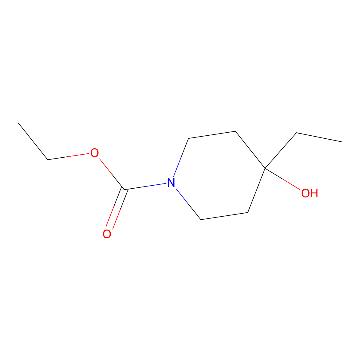 Ethyl 4-ethyl-4-hydroxypiperidine-1-carboxylate molecular structure, CAS 2137816-94-3