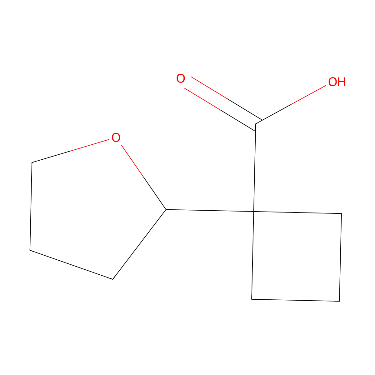 1-(Oxolan-2-yl)cyclobutane-1-carboxylic acid molecular structure, CAS 2137817-30-0