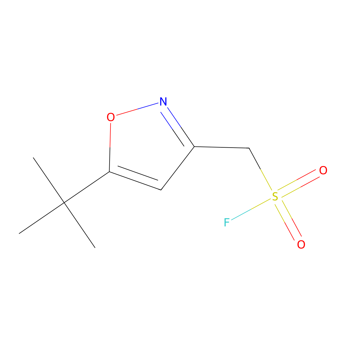 (5-Tert-butyl-1,2-oxazol-3-yl)methanesulfonyl fluoride molecular structure, CAS 2137817-62-8