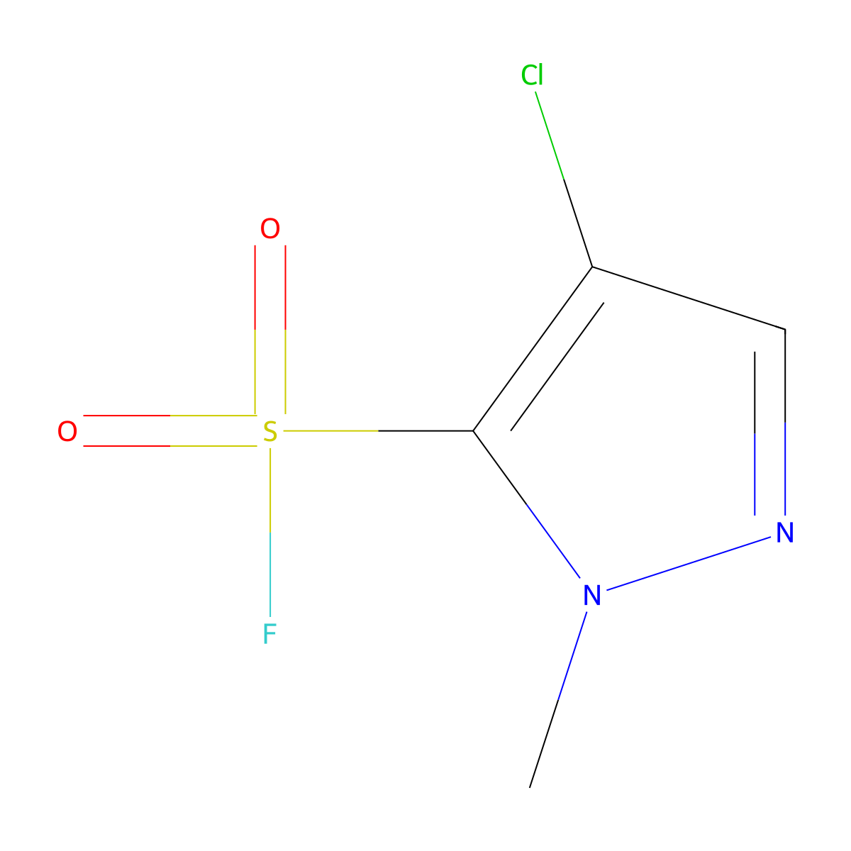 4-chloro-1-methyl-1H-pyrazole-5-sulfonyl fluoride molecular structure, CAS 2137817-84-4