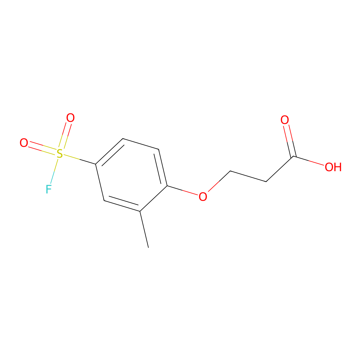3-[4-(Fluorosulfonyl)-2-methylphenoxy]propanoic acid molecular structure, CAS 2137818-00-7