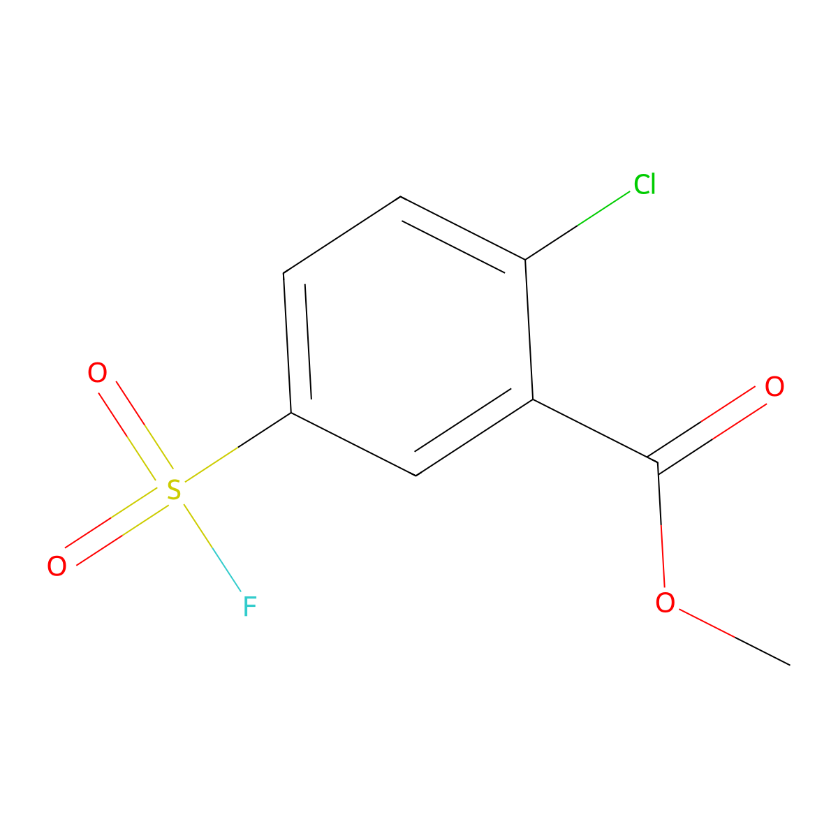 Methyl 2-chloro-5-(fluorosulfonyl)benzoate molecular structure, CAS 2137818-17-6