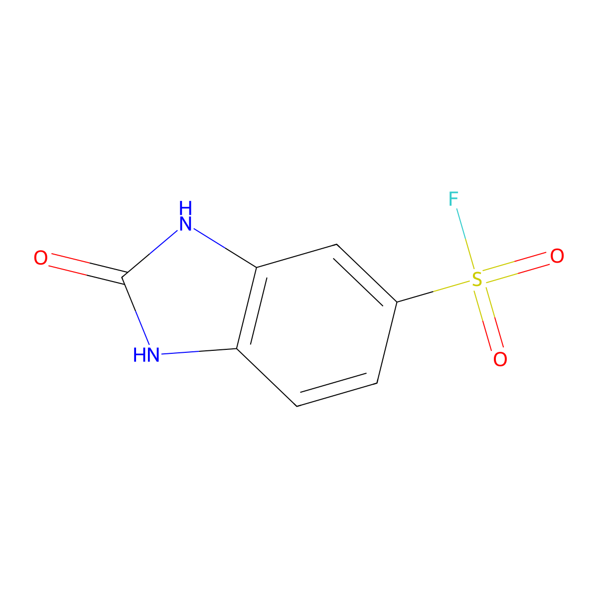 2-oxo-2,3-dihydro-1H-1,3-benzodiazole-5-sulfonyl fluoride molecular structure, CAS 2137818-26-7