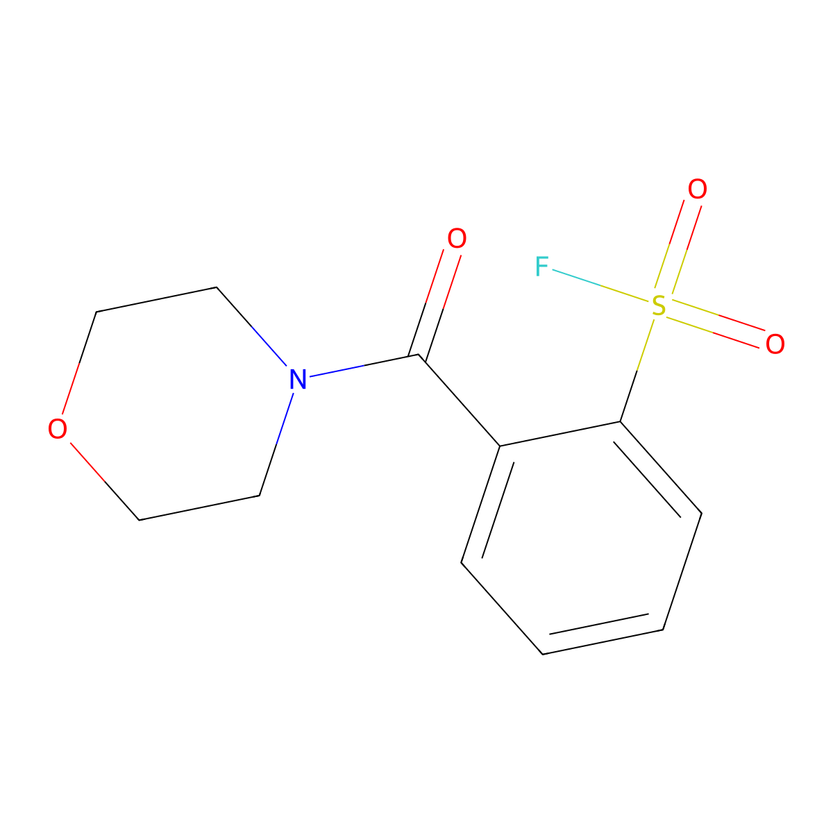 2-(Morpholine-4-carbonyl)benzene-1-sulfonyl fluoride molecular structure, CAS 2137818-49-4