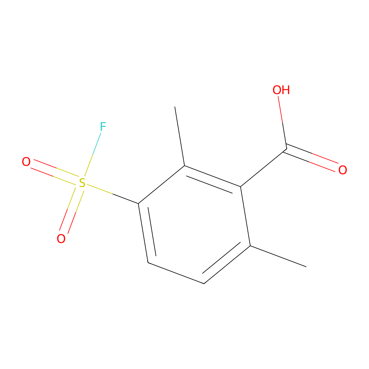 3-(Fluorosulfonyl)-2,6-dimethylbenzoic acid molecular structure, CAS 2137818-54-1