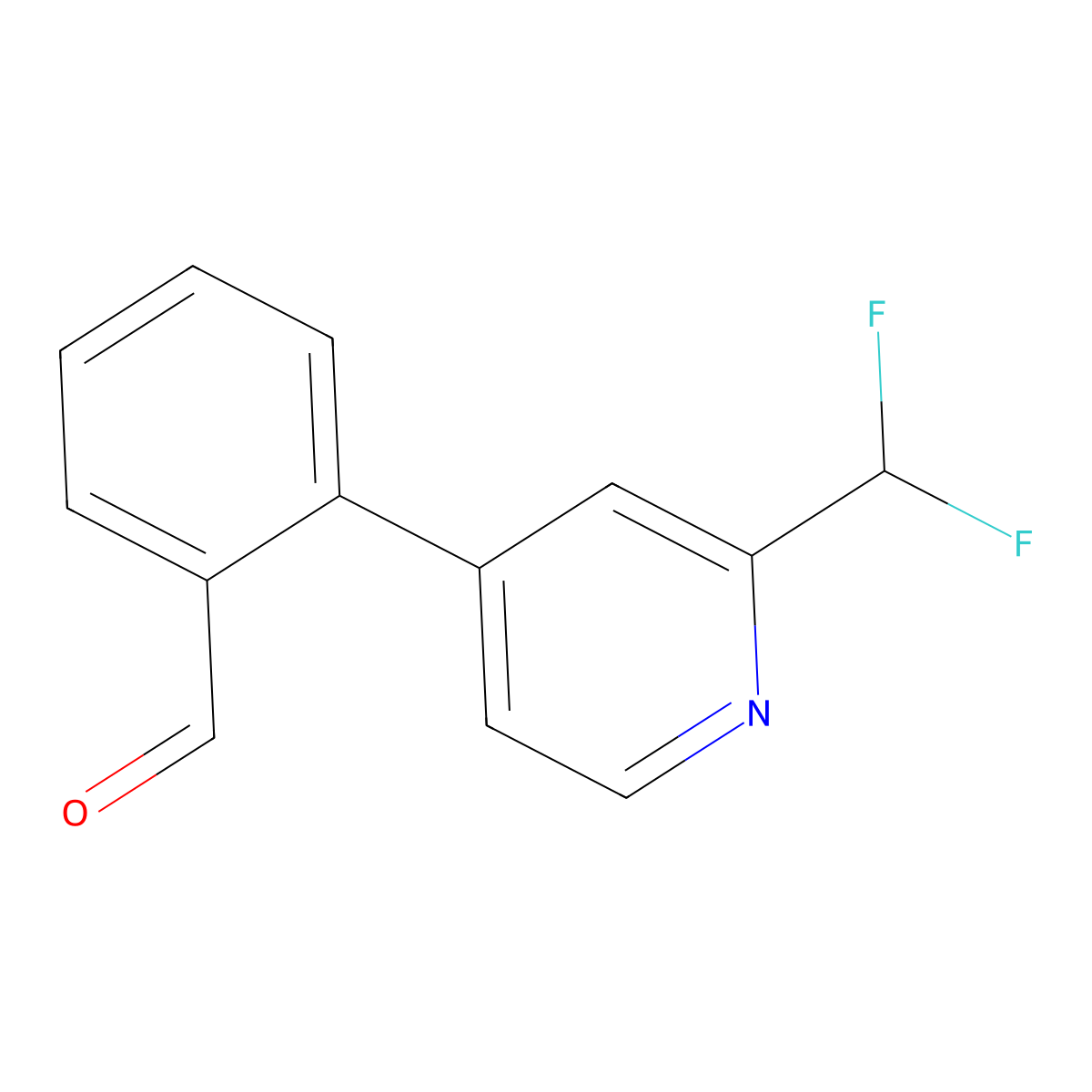 2-[2-(Difluoromethyl)pyridin-4-yl]benzaldehyde molecular structure, CAS 2137818-82-5