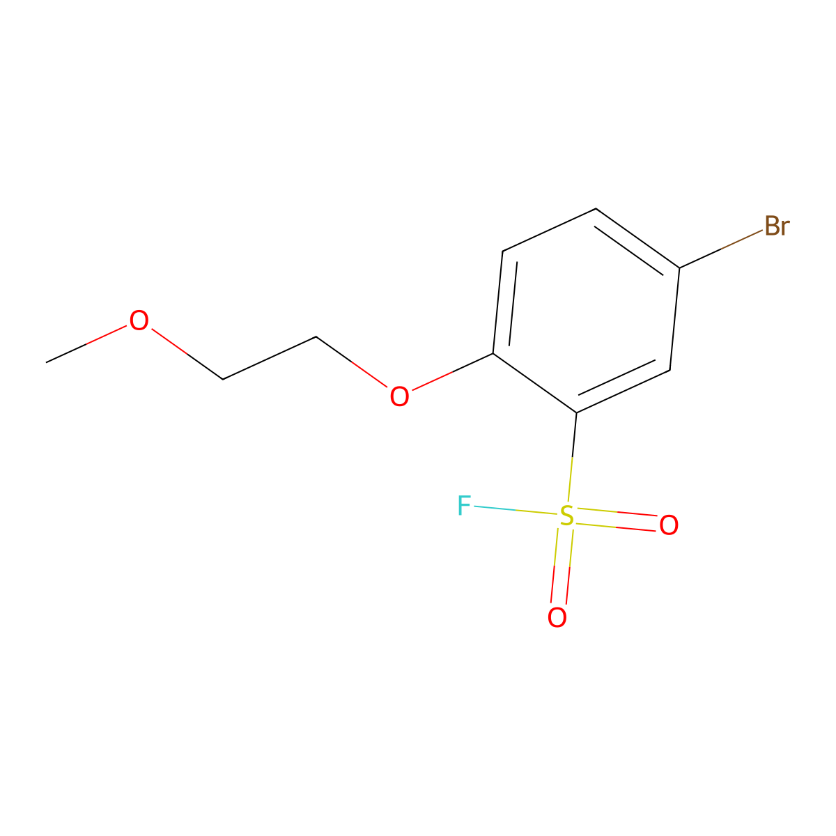 5-Bromo-2-(2-methoxyethoxy)benzene-1-sulfonyl fluoride molecular structure, CAS 2137818-85-8