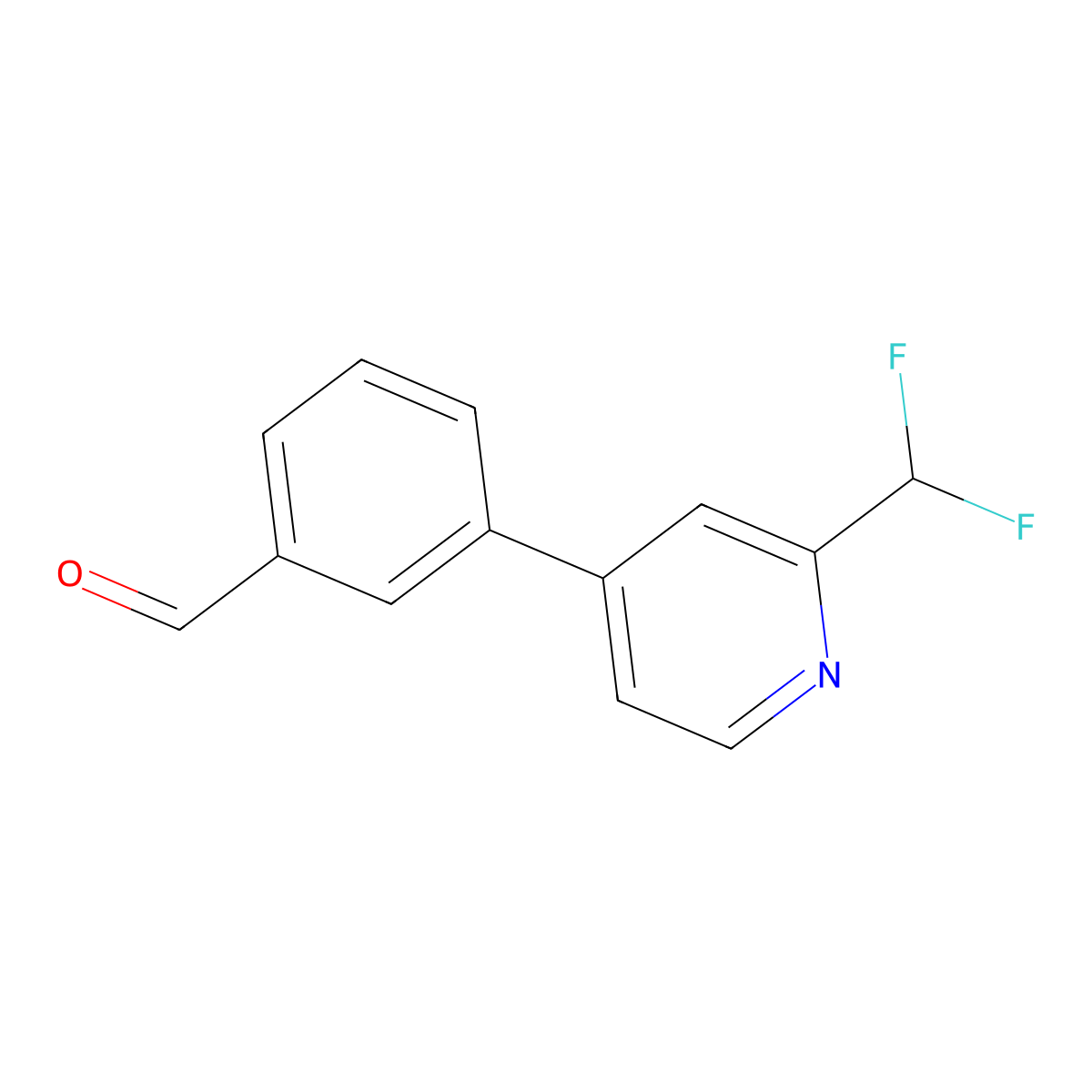3-[2-(Difluoromethyl)pyridin-4-yl]benzaldehyde molecular structure, CAS 2137818-91-6