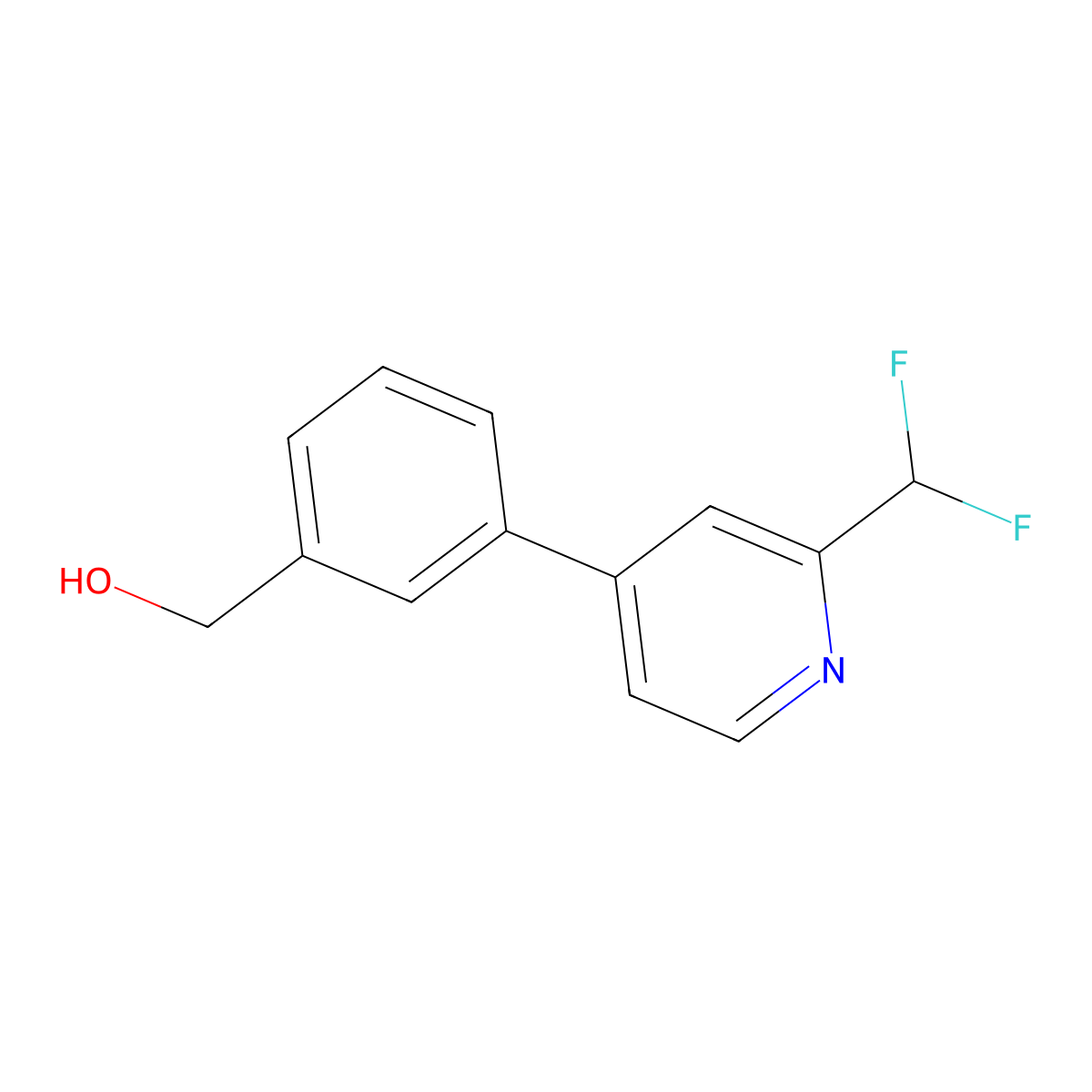 {3-[2-(Difluoromethyl)pyridin-4-yl]phenyl}methanol molecular structure, CAS 2137818-96-1