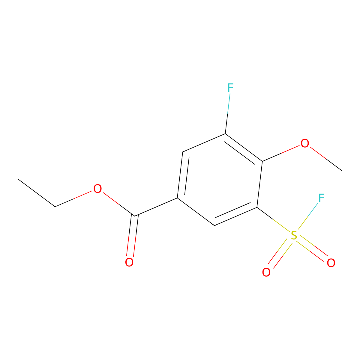 Ethyl 3-fluoro-5-(fluorosulfonyl)-4-methoxybenzoate molecular structure, CAS 2137818-97-2