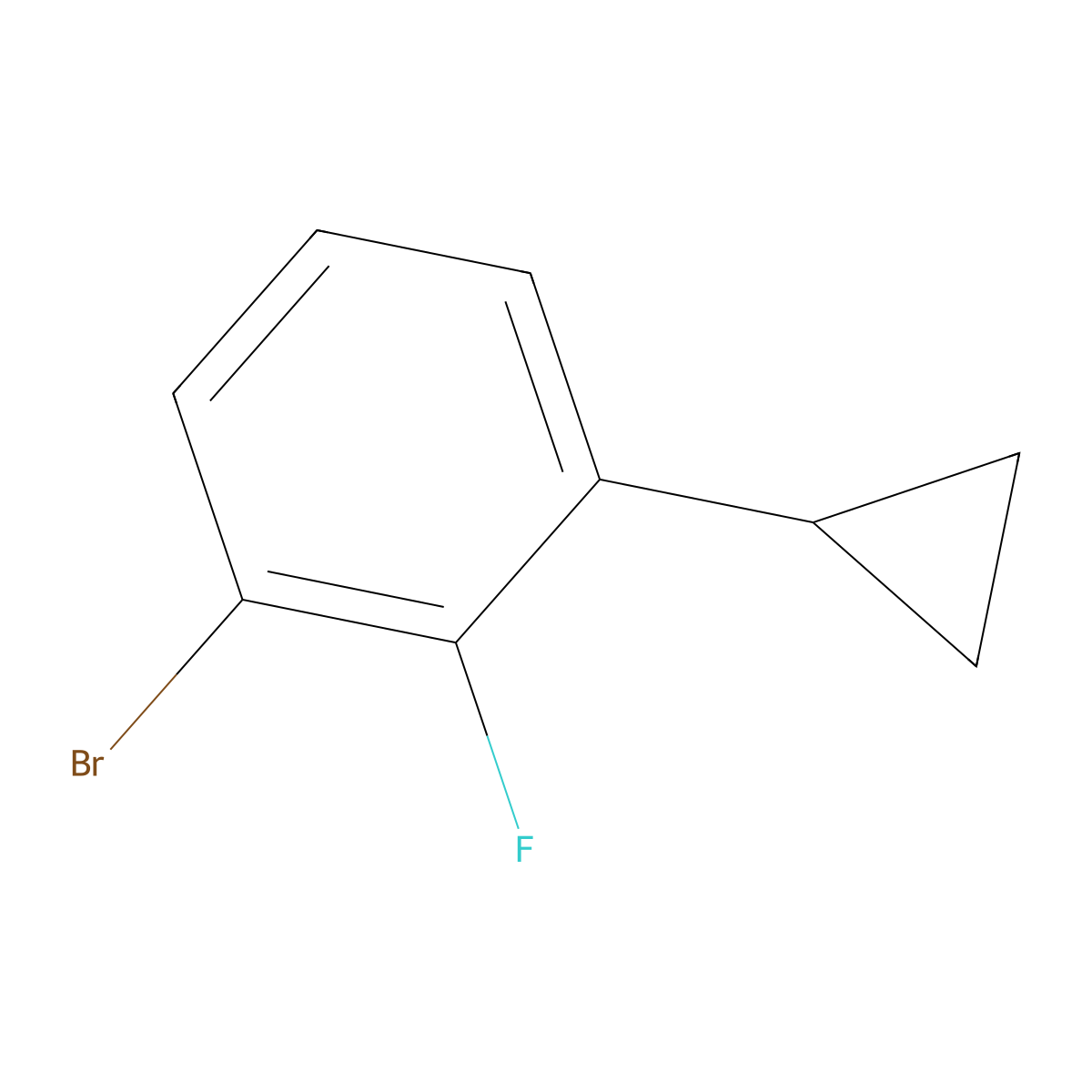 3-Bromo-2-fluoro-1-cyclopropylbenzene molecular structure, CAS 2137823-12-0