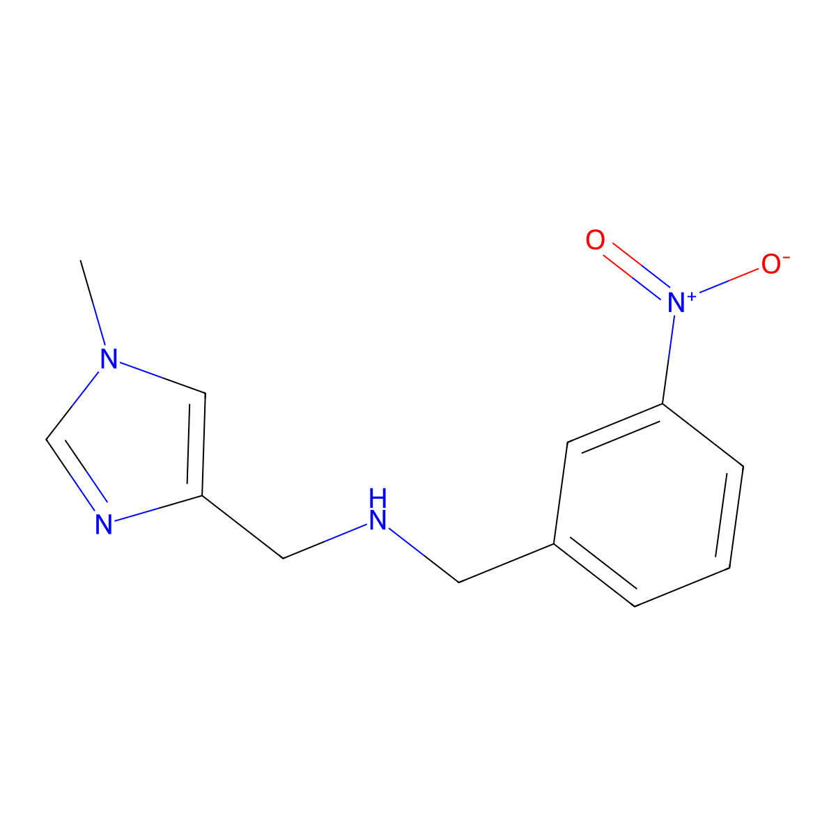 1-(1-Methyl-1H-imidazol-4-yl)-N-(3-nitrobenzyl)methanamine molecular structure, CAS 2137823-29-9