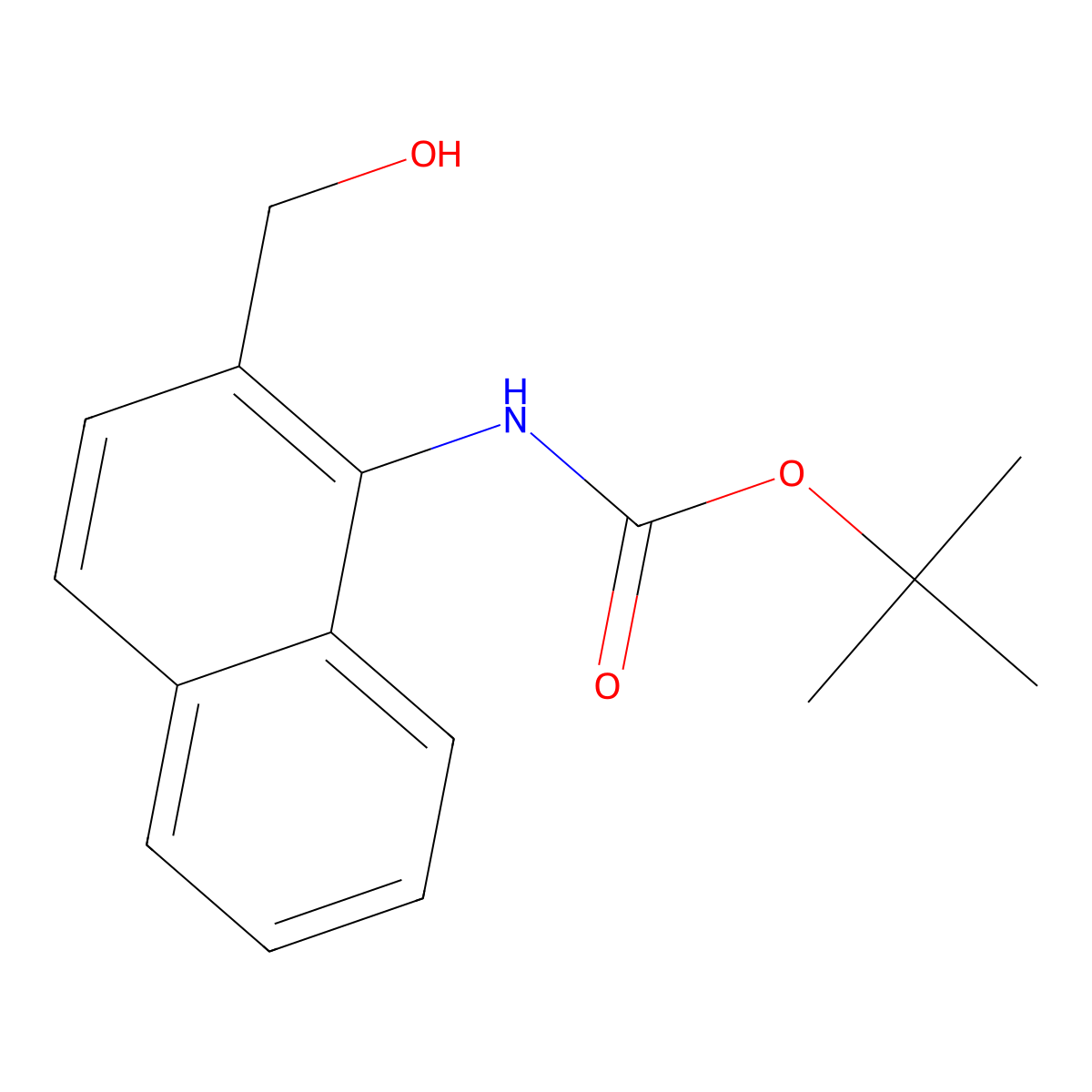 tert-butyl N-[2-(hydroxymethyl)naphthalen-1-yl]carbamate molecular structure, CAS 2137823-33-5