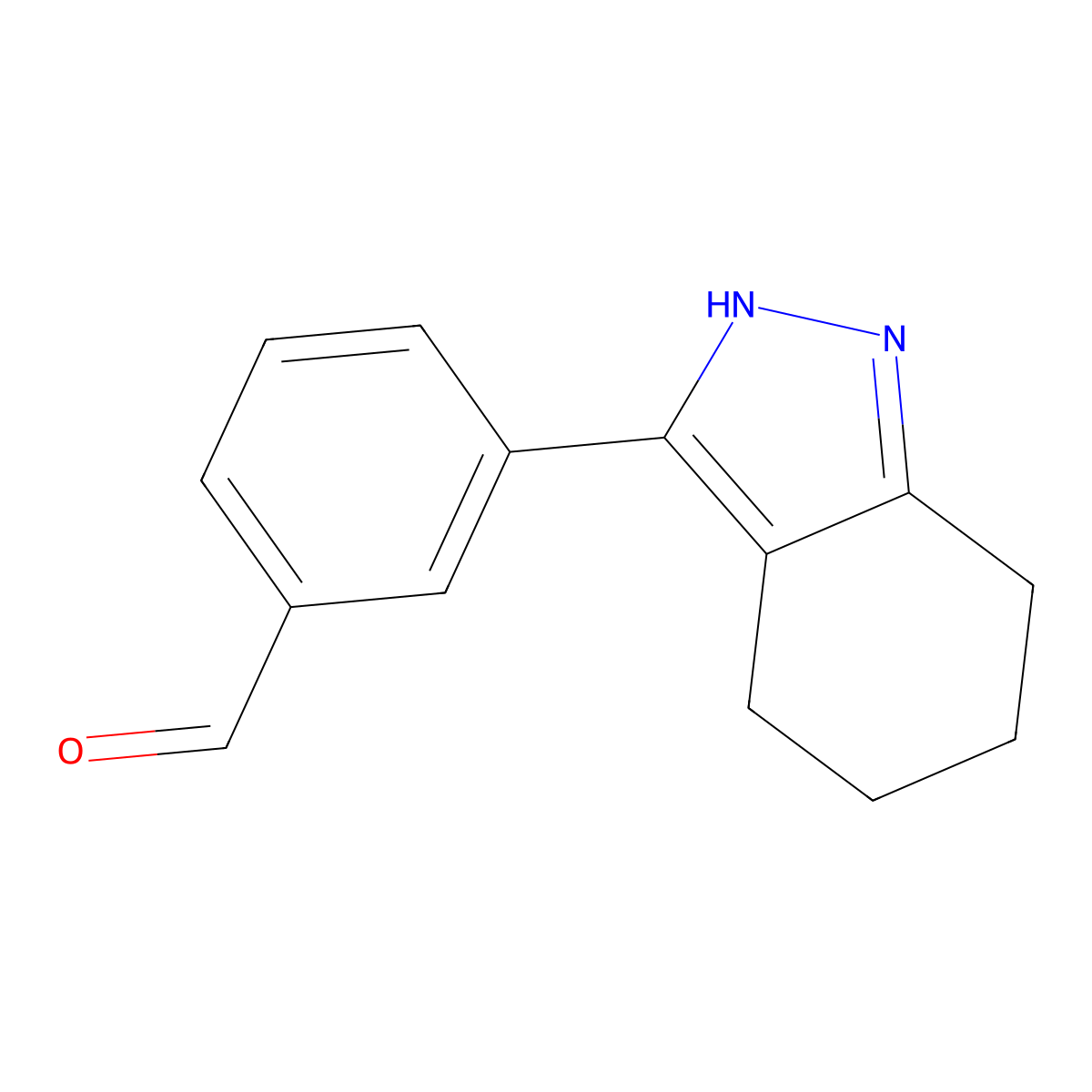 3-(4,5,6,7-tetrahydro-2H-indazol-3-yl)benzaldehyde molecular structure, CAS 2137823-41-5