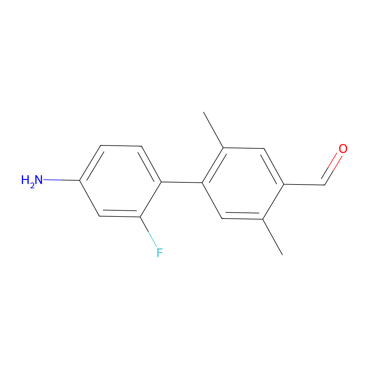 4-(4-Amino-2-fluorophenyl)-2,5-dimethylbenzaldehyde molecular structure, CAS 2137823-44-8