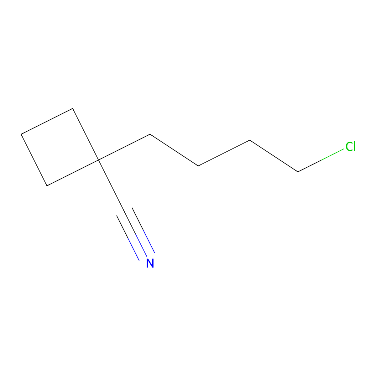 1-(4-Chlorobutyl)cyclobutane-1-carbonitrile molecular structure, CAS 2137823-49-3