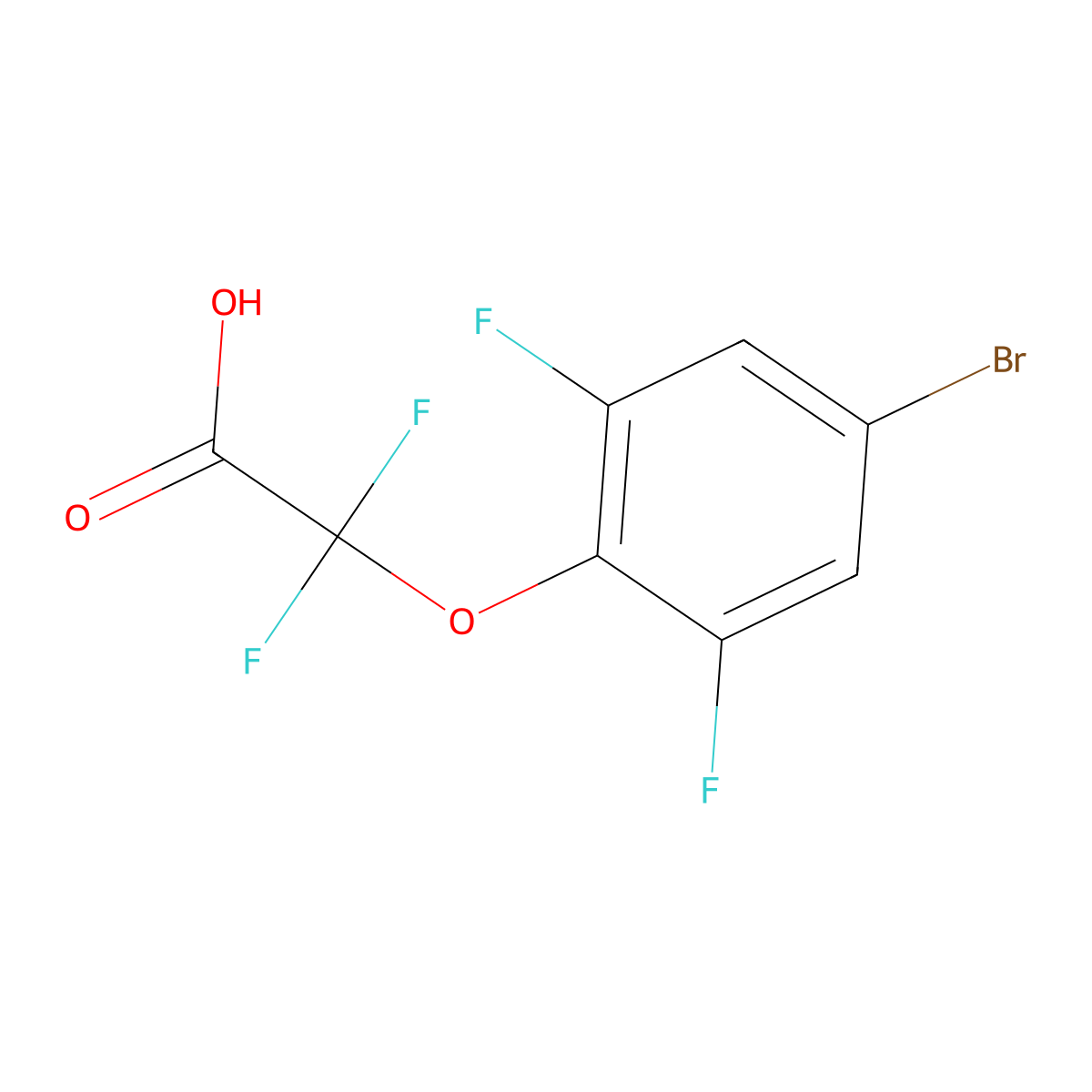 2-(4-Bromo-2,6-difluorophenoxy)-2,2-difluoroacetic acid molecular structure, CAS 2137823-73-3
