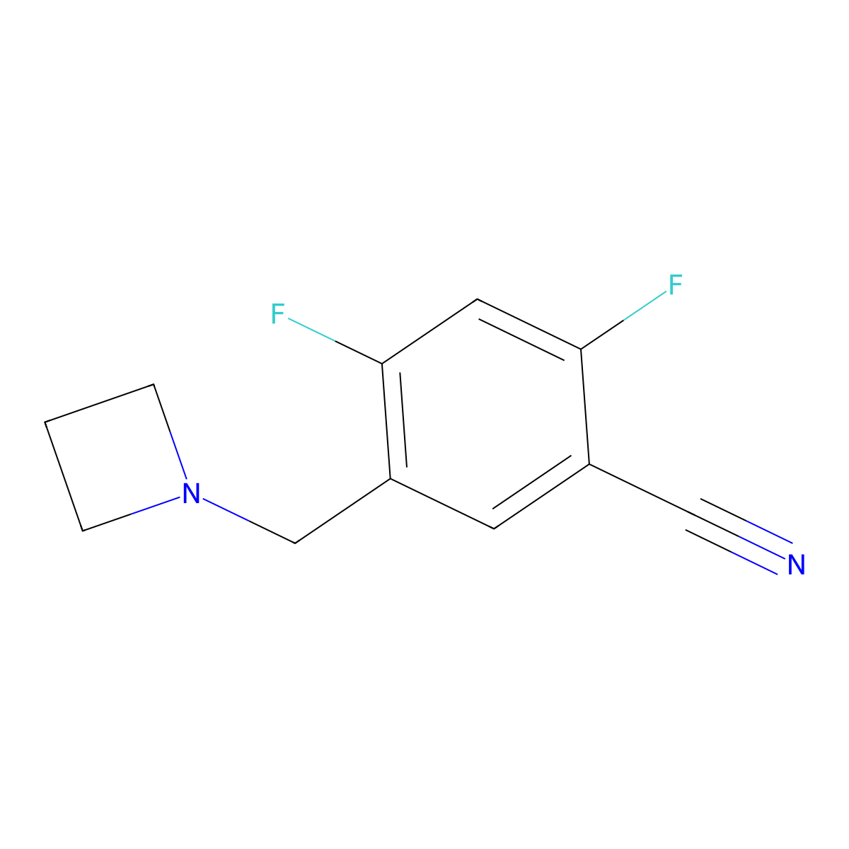 5-[(Azetidin-1-yl)methyl]-2,4-difluorobenzonitrile molecular structure, CAS 2137824-07-6
