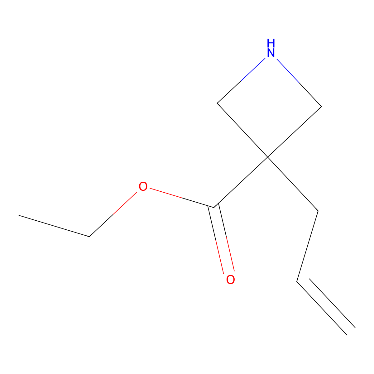 Ethyl 3-(prop-2-en-1-yl)azetidine-3-carboxylate molecular structure, CAS 2137824-22-5
