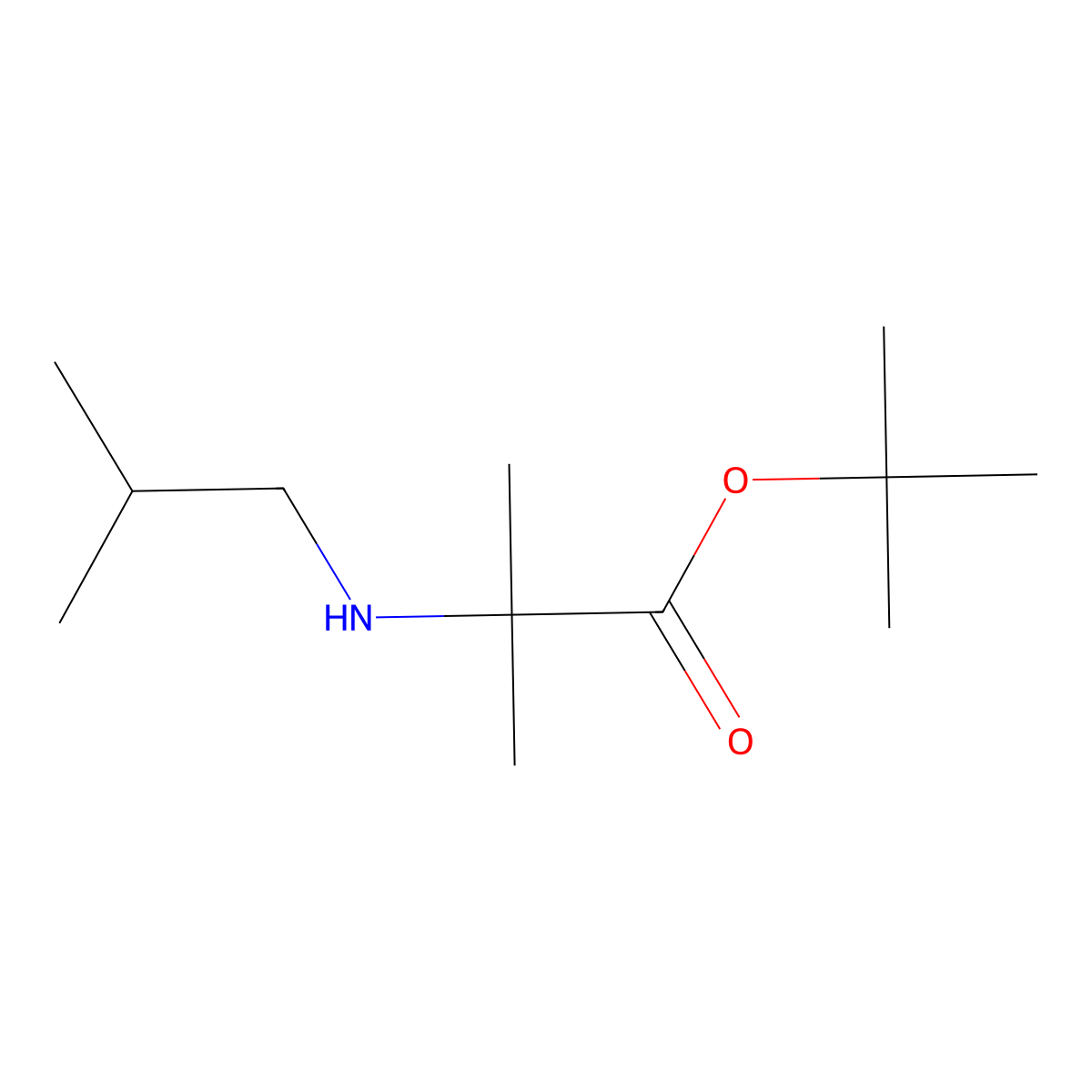 Tert-butyl 2-methyl-2-[(2-methylpropyl)amino]propanoate molecular structure, CAS 2137825-39-7