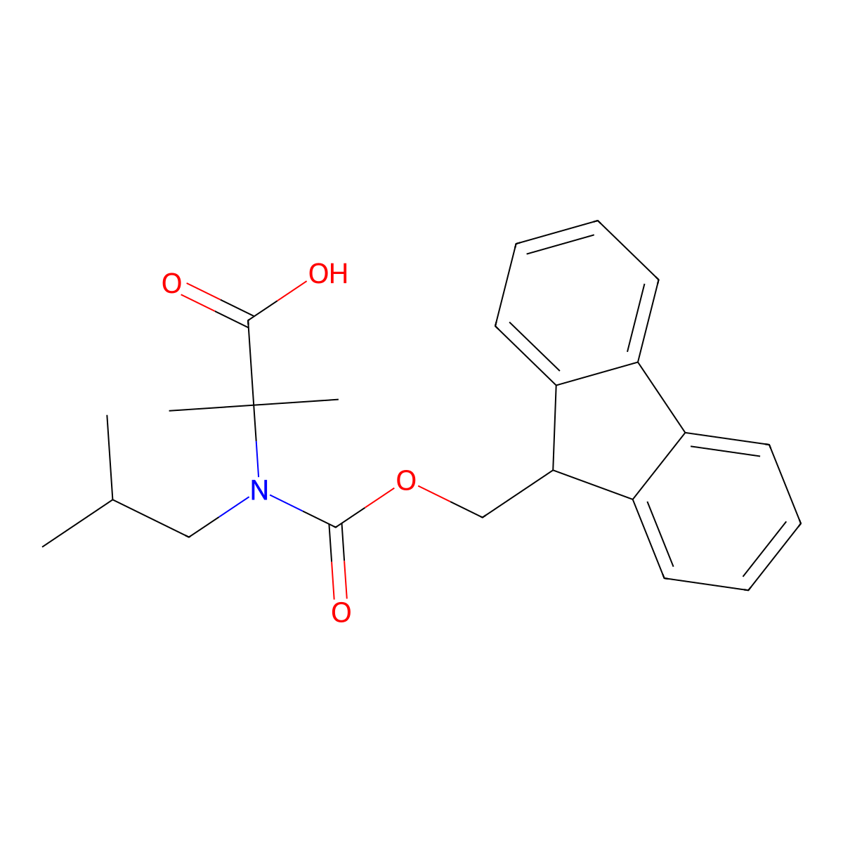 2-({[(9H-fluoren-9-yl)methoxy]carbonyl}(2-methylpropyl)amino)-2-methylpropanoic acid molecular structure, CAS 2137825-43-3