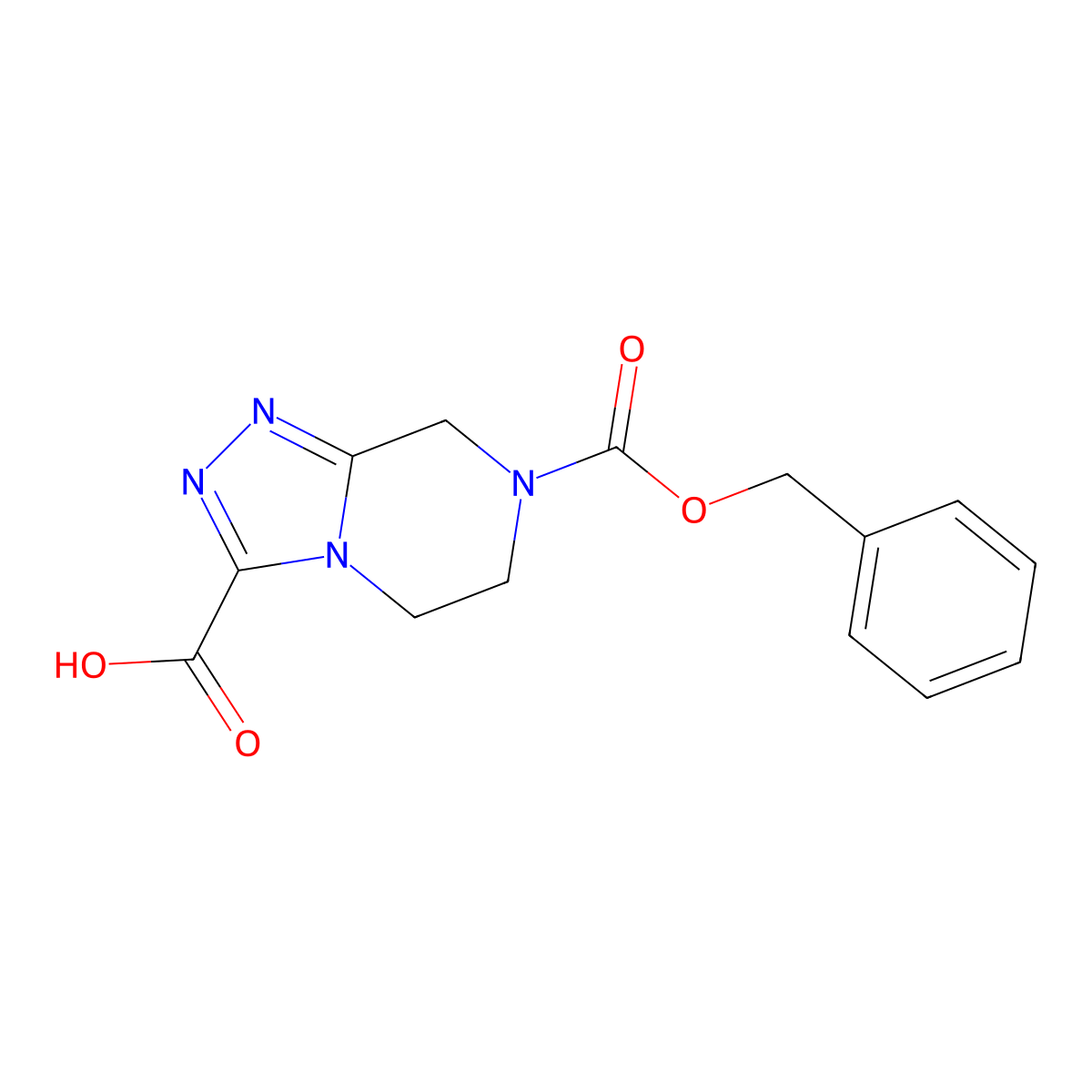 7-[(benzyloxy)carbonyl]-5H,6H,7H,8H-[1,2,4]triazolo[4,3-a]pyrazine-3-carboxylic acid molecular structure, CAS 2137825-50-2