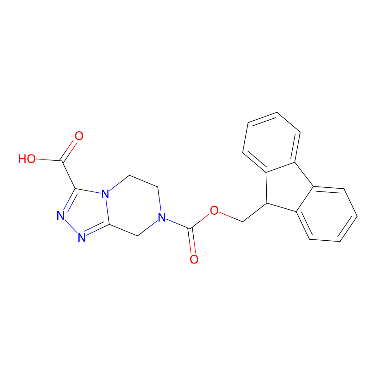 7-{[(9H-fluoren-9-yl)methoxy]carbonyl}-5H,6H,7H,8H-[1,2,4]triazolo[4,3-a]pyrazine-3-carboxylic acid molecular structure, CAS 2137825-61-5