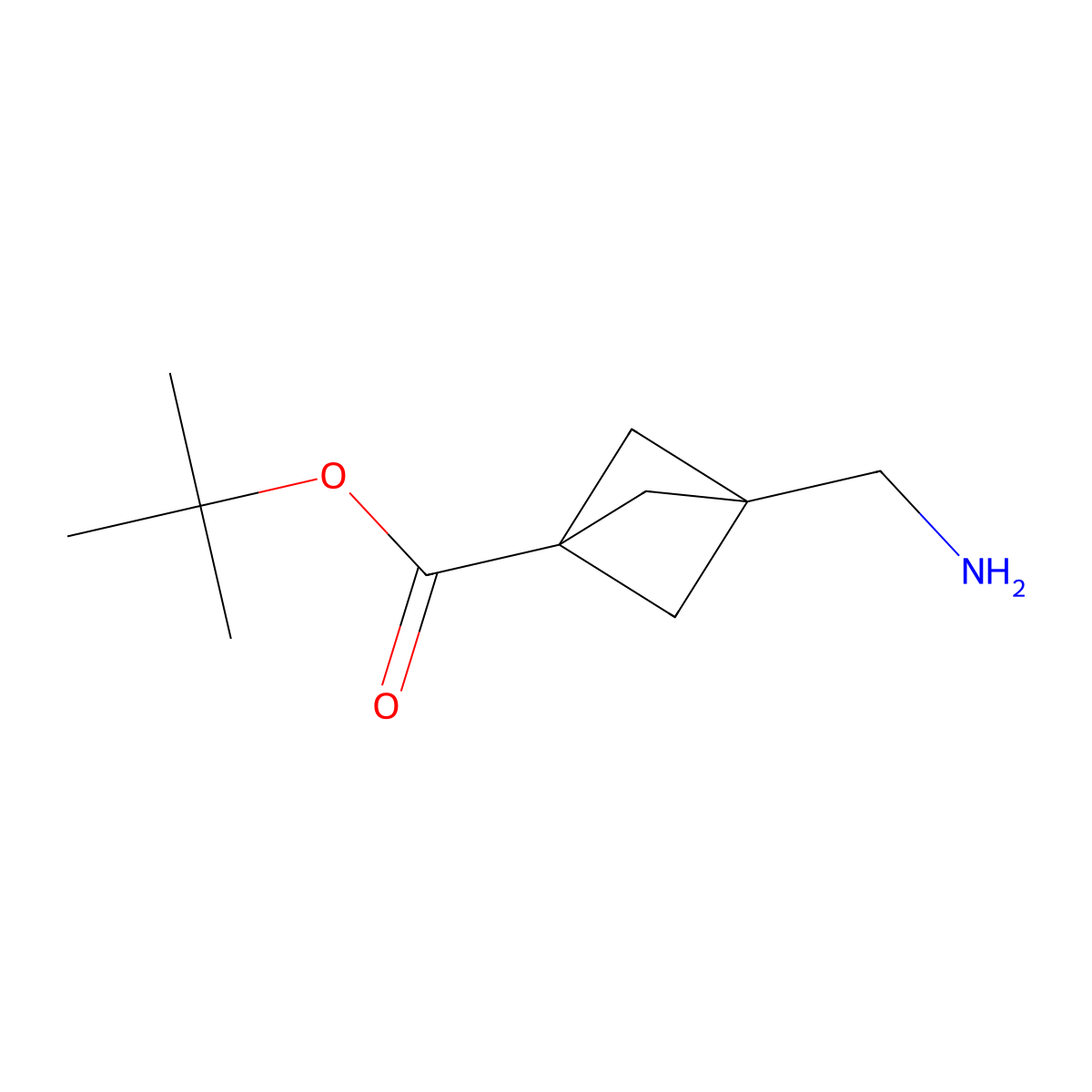 Tert-butyl 3-(aminomethyl)bicyclo[1.1.1]pentane-1-carboxylate molecular structure, CAS 2137825-80-8