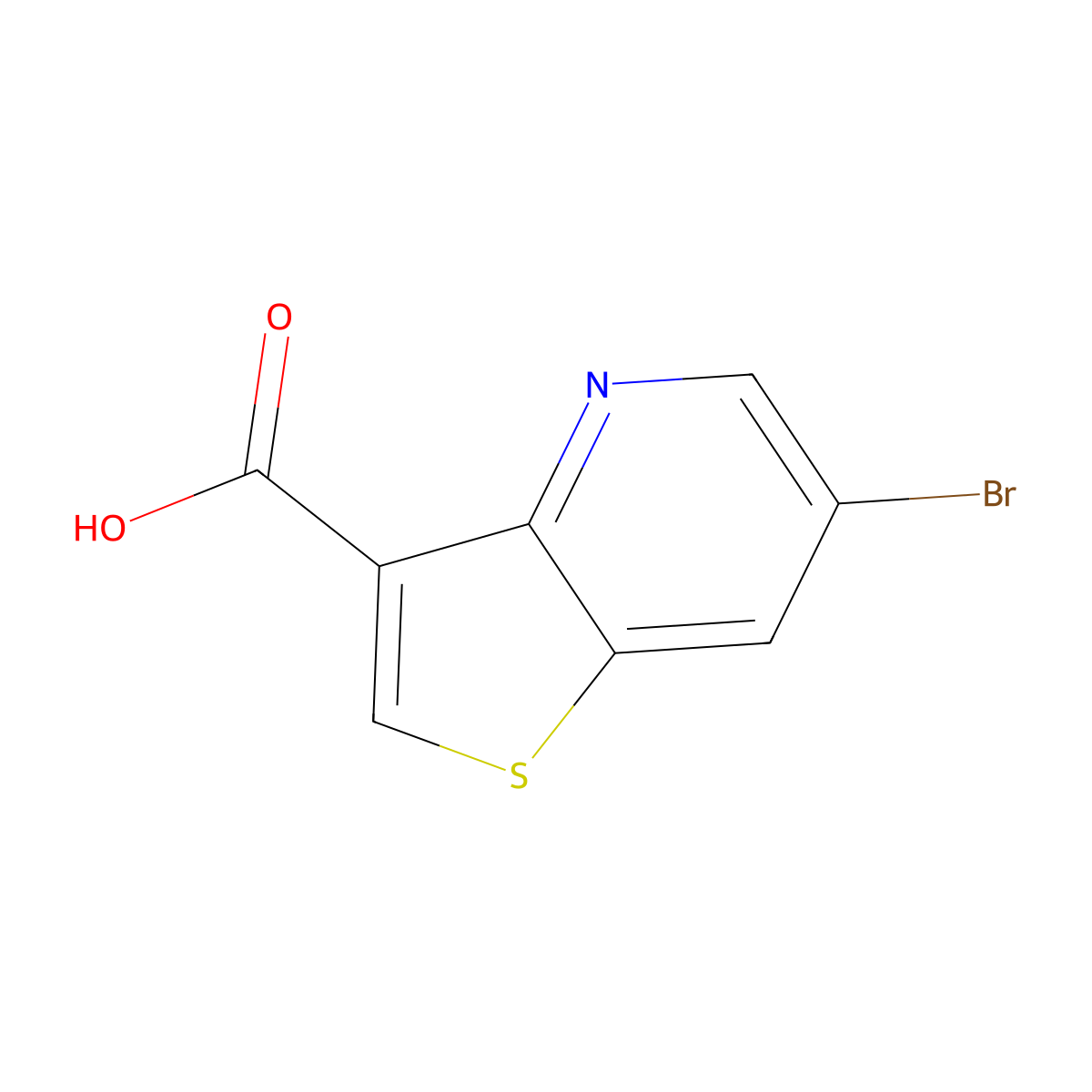 6-Bromothieno[3,2-b]pyridine-3-carboxylic acid molecular structure, CAS 2137827-09-7