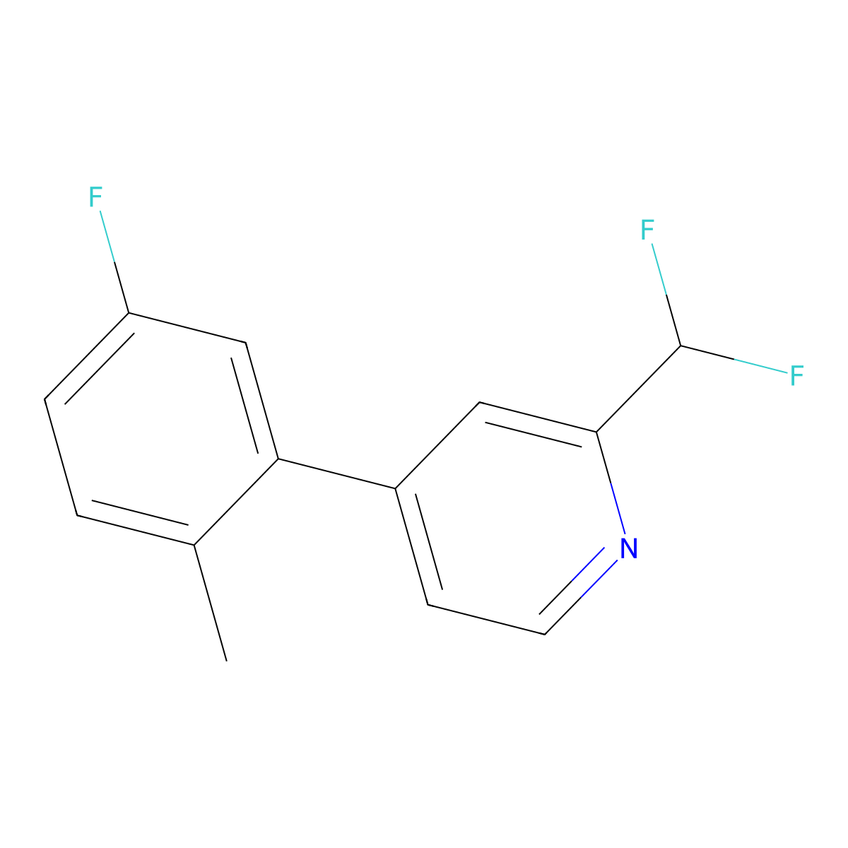 2-(Difluoromethyl)-4-(5-fluoro-2-methylphenyl)pyridine molecular structure, CAS 2137827-58-6