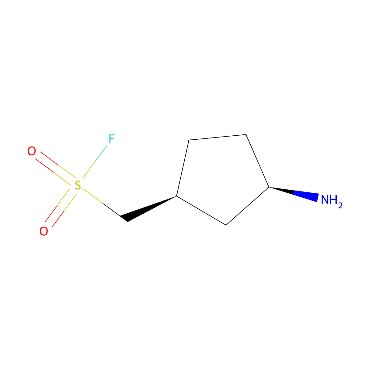 rac-[(1R,3S)-3-aminocyclopentyl]methanesulfonyl fluoride molecular structure, CAS 2137827-70-2