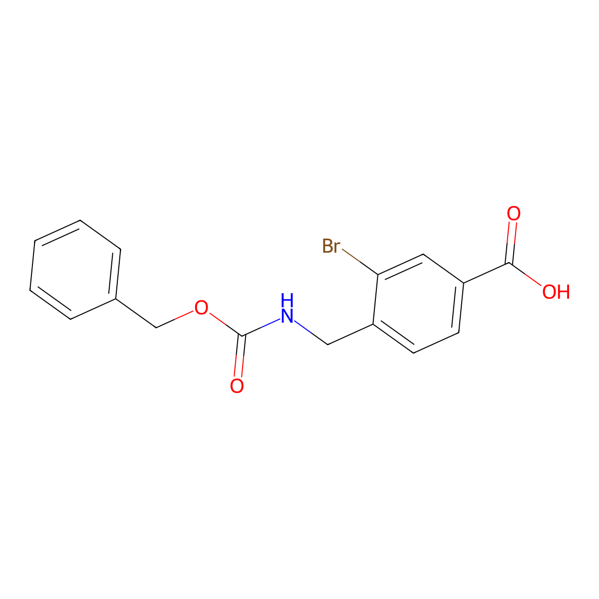 4-({[(Benzyloxy)carbonyl]amino}methyl)-3-bromobenzoic acid molecular structure, CAS 2137827-74-6