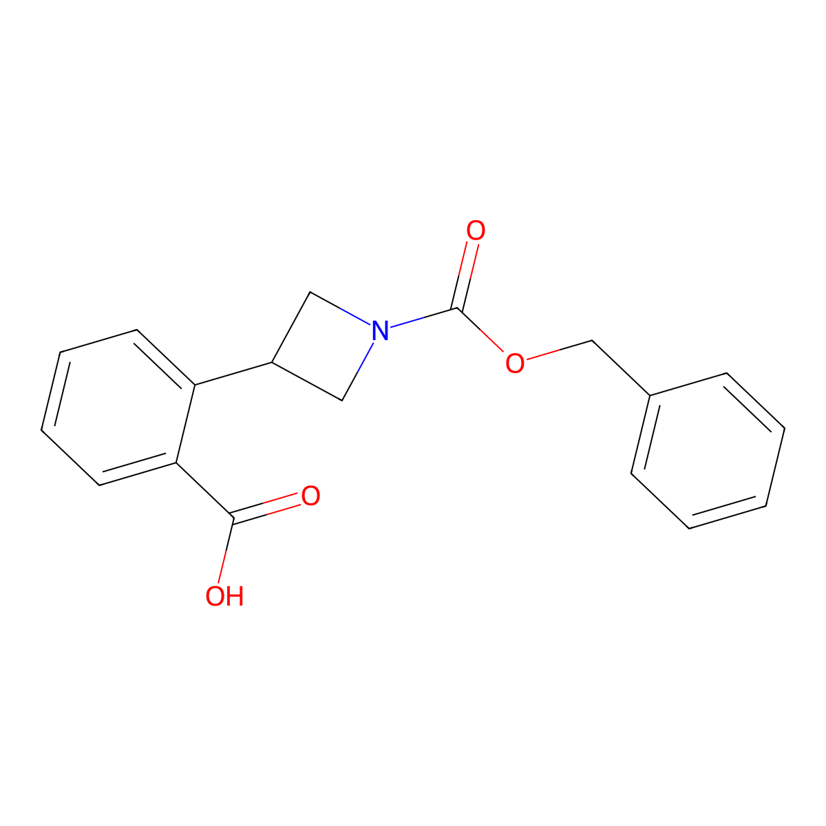 2-{1-[(Benzyloxy)carbonyl]azetidin-3-yl}benzoic acid molecular structure, CAS 2137828-72-7