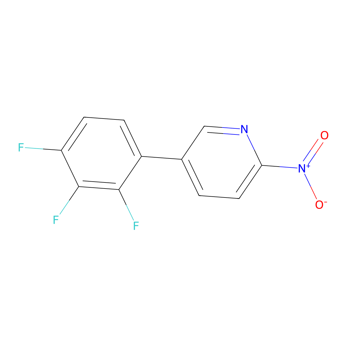 2-Nitro-5-(2,3,4-trifluorophenyl)pyridine molecular structure, CAS 2137830-31-8