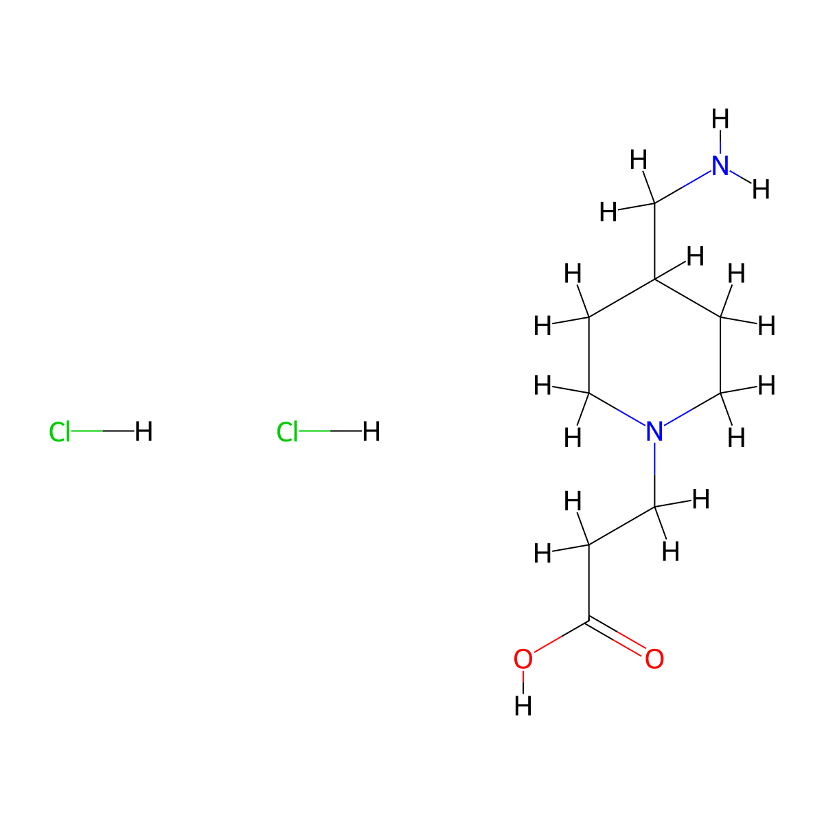 3-[4-(Aminomethyl)piperidin-1-yl]propanoic acid dihydrochloride molecular structure, CAS 2137831-18-4