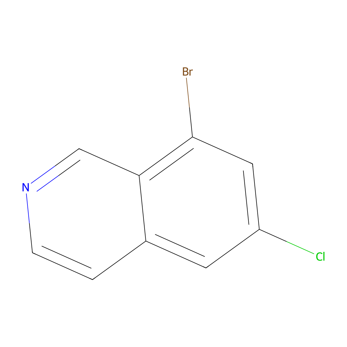 8-Bromo-6-chloroisoquinoline molecular structure, CAS 2137831-45-7