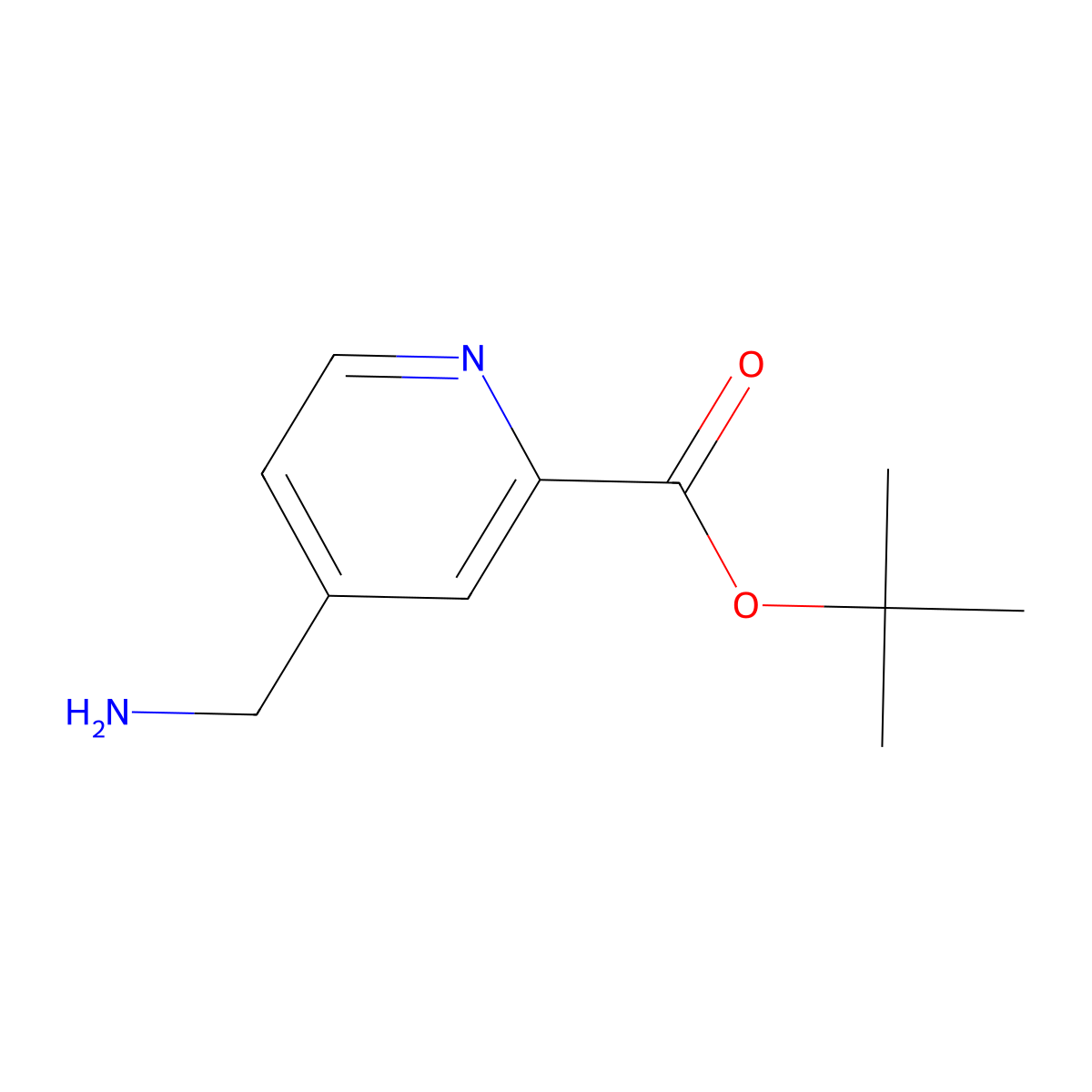 Tert-butyl 4-(aminomethyl)pyridine-2-carboxylate molecular structure, CAS 2137831-48-0