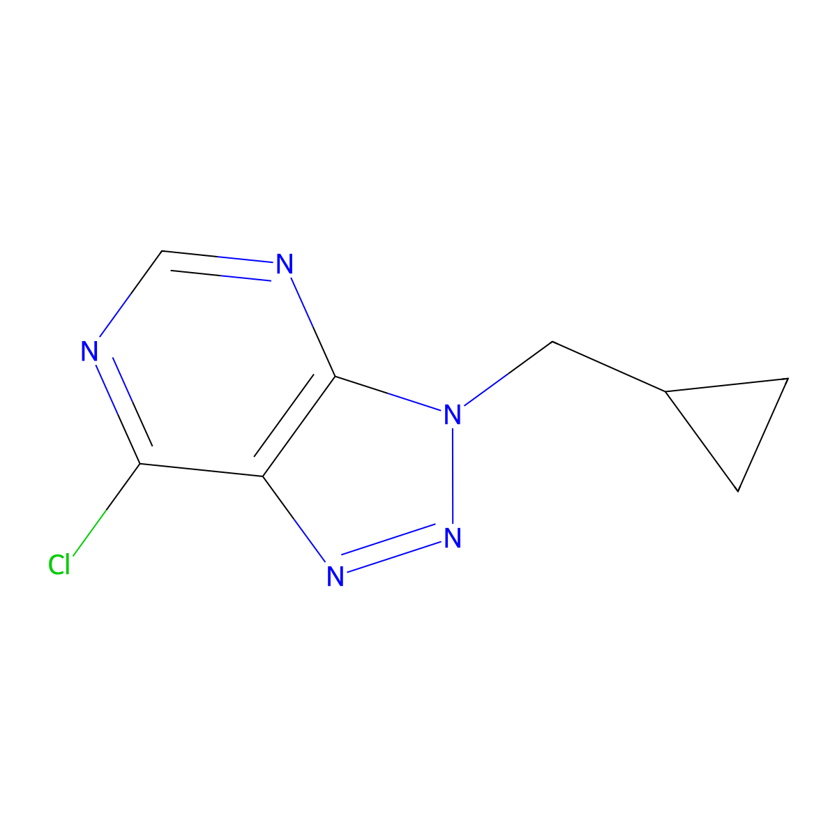 7-chloro-3-(cyclopropylmethyl)-3H-[1,2,3]triazolo[4,5-d]pyrimidine molecular structure, CAS 2137831-49-1