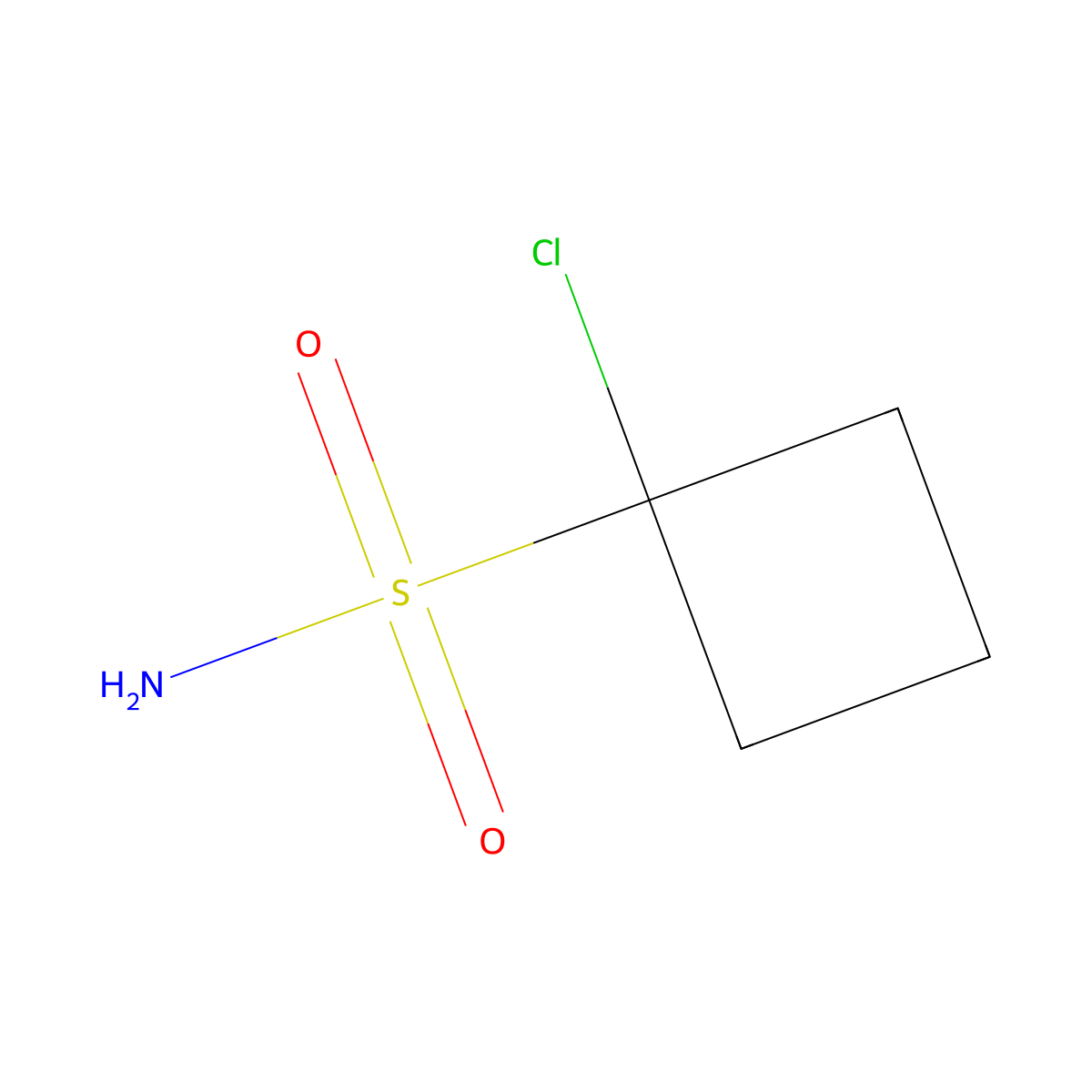 1-Chlorocyclobutane-1-sulfonamide molecular structure, CAS 2137831-88-8