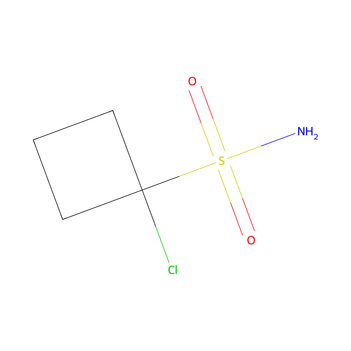1-Chlorocyclobutane-1-sulfonamide molecular structure, CAS 2137831-88-8