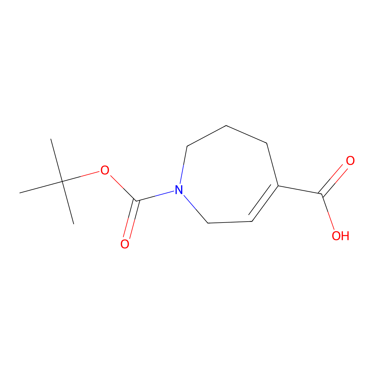 1-[(tert-butoxy)carbonyl]-2,5,6,7-tetrahydro-1H-azepine-4-carboxylic acid molecular structure, CAS 2137832-17-6