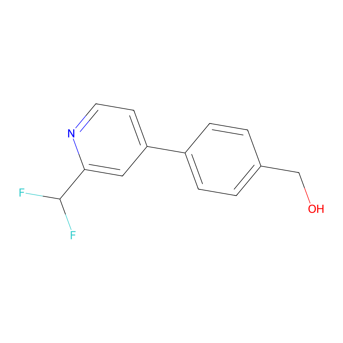 {4-[2-(Difluoromethyl)pyridin-4-yl]phenyl}methanol molecular structure, CAS 2137833-51-1